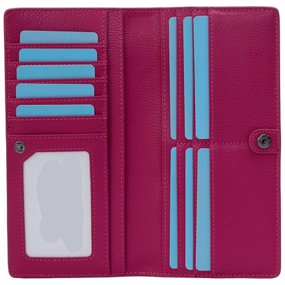 Slim Leather Wallet for Women with RFID Protection and Snap Closure – Elegant Card Holder for Cards, Cash, and Everyday Use