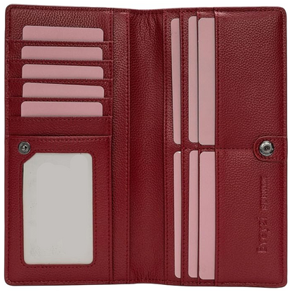 Slim Leather Wallet for Women with RFID Protection and Snap Closure – Elegant Card Holder for Cards, Cash, and Everyday Use