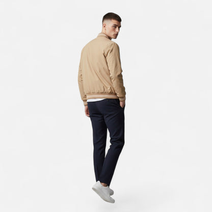 Męska kurtka ze stójką i wykończeniem niewymagającym prasowania – swobodna kurtka na co dzień, do biura, na czas wolny i w stylu smart casual