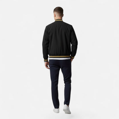 Męska kurtka ze stójką i wykończeniem niewymagającym prasowania – swobodna kurtka na co dzień, do biura, na czas wolny i w stylu smart casual