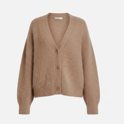 Cárdigan de punto holgado para mujer con escote en V y cierre de botones - Prenda elegante para llevar a capas en otoño, invierno, uso diario y estilo smart casual