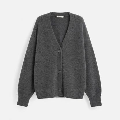 Cárdigan de punto holgado para mujer con escote en V y cierre de botones - Prenda elegante para llevar a capas en otoño, invierno, uso diario y estilo smart casual