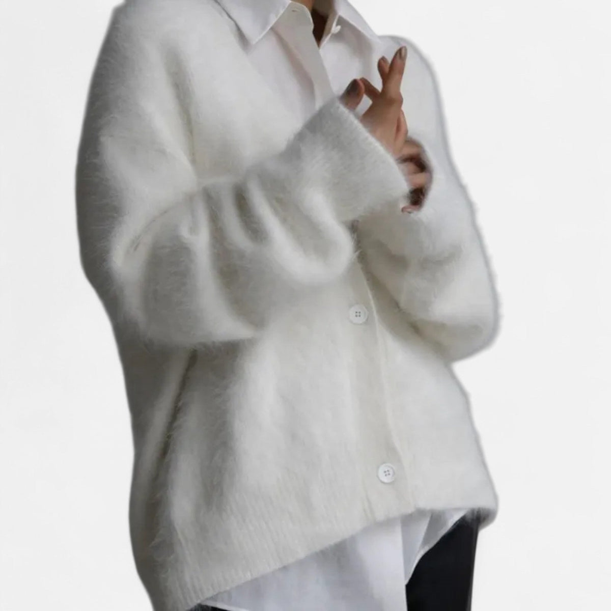 Cárdigan de punto holgado para mujer con escote en V y cierre de botones - Prenda elegante para llevar a capas en otoño, invierno, uso diario y estilo smart casual