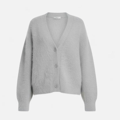 Cárdigan de punto holgado para mujer con escote en V y cierre de botones - Prenda elegante para llevar a capas en otoño, invierno, uso diario y estilo smart casual