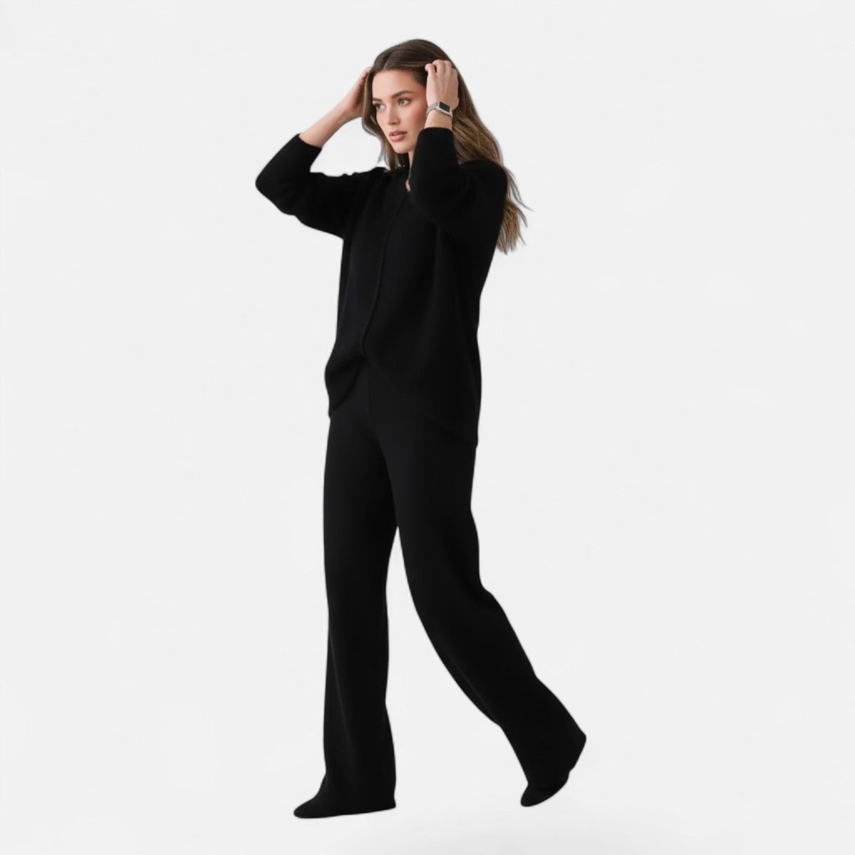 Cárdigan de punto holgado para mujer con escote en V y cierre de botones - Prenda elegante para llevar a capas en otoño, invierno, uso diario y estilo smart casual
