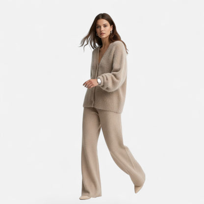 Cárdigan de punto holgado para mujer con escote en V y cierre de botones - Prenda elegante para llevar a capas en otoño, invierno, uso diario y estilo smart casual