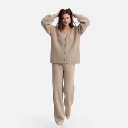 Cárdigan de punto holgado para mujer con escote en V y cierre de botones - Prenda elegante para llevar a capas en otoño, invierno, uso diario y estilo smart casual