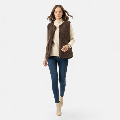 Chaleco para mujer de suave mezcla de cachemira - Prenda de abrigo elegante para combinar en capas en otoño, invierno, el día a día y un estilo casual elegante