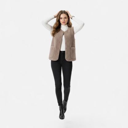 Chaleco para mujer de suave mezcla de cachemira - Prenda de abrigo elegante para combinar en capas en otoño, invierno, el día a día y un estilo casual elegante