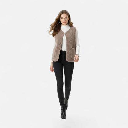 Chaleco para mujer de suave mezcla de cachemira - Prenda de abrigo elegante para combinar en capas en otoño, invierno, el día a día y un estilo casual elegante