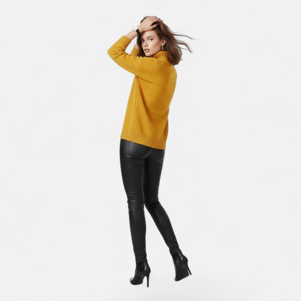 Dame Oversize Rullekravesweater I Uldblanding – Tyk Og Varm Strik Til Efterår, Vinter, Hverdagsbrug Og Smart Casual Stil