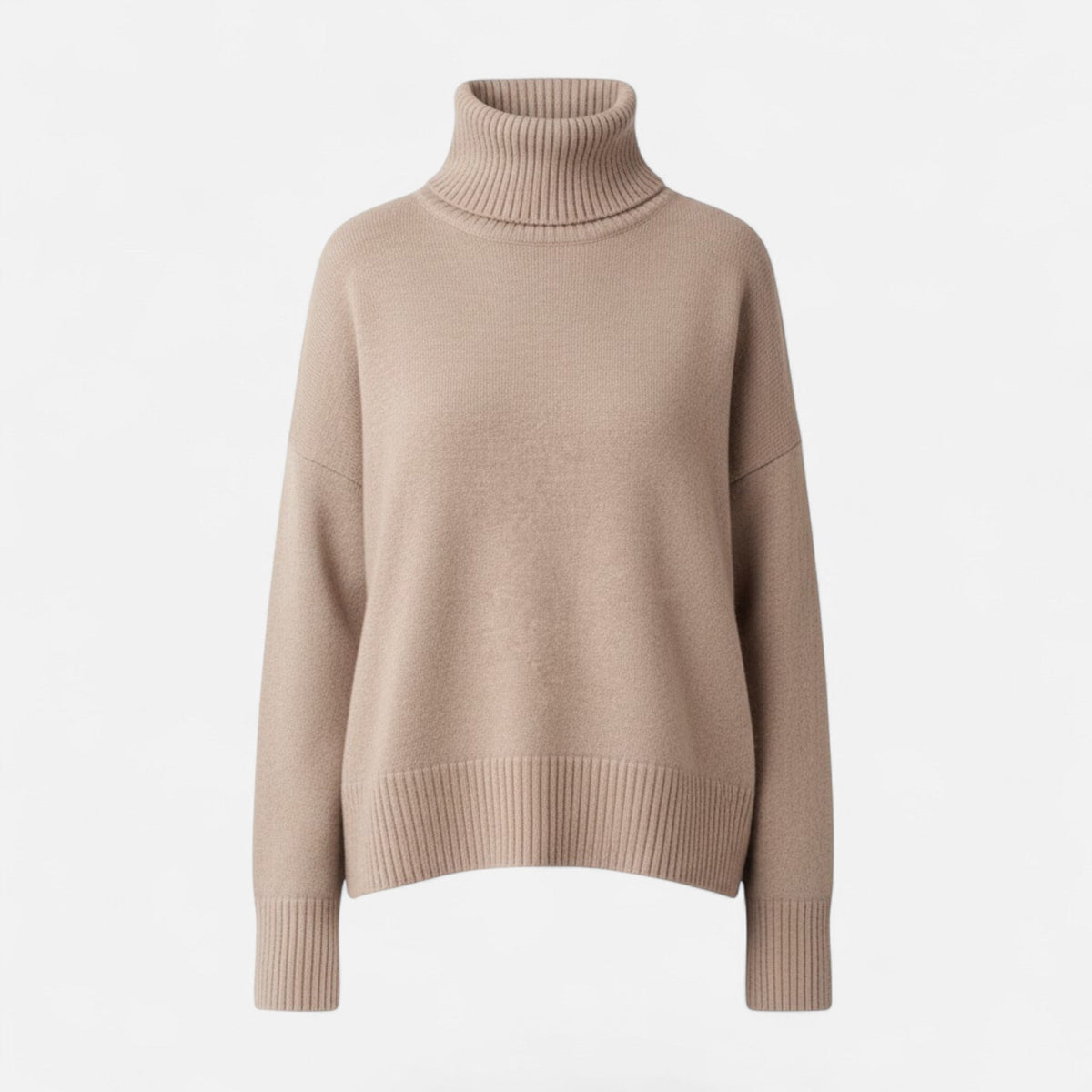 Dame Oversize Rullekravesweater I Uldblanding – Tyk Og Varm Strik Til Efterår, Vinter, Hverdagsbrug Og Smart Casual Stil