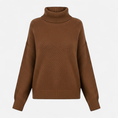 Jersey de cuello alto para mujer de mezcla de lana - Prenda clásica de punto para otoño, invierno, el día a día y un estilo casual elegante