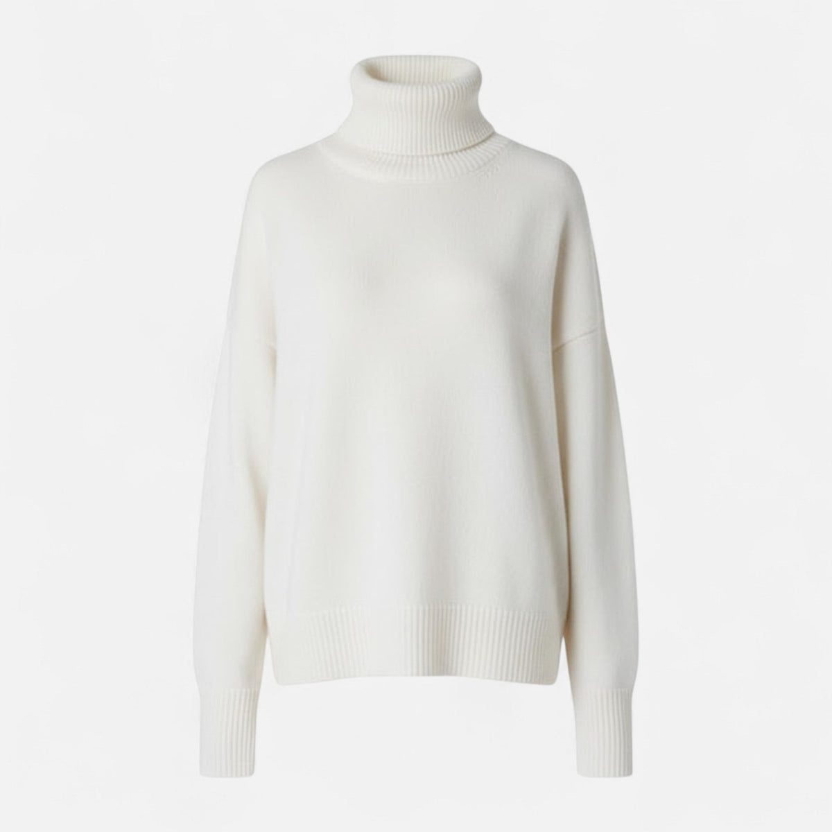 Dame Oversize Rullekravesweater I Uldblanding – Tyk Og Varm Strik Til Efterår, Vinter, Hverdagsbrug Og Smart Casual Stil