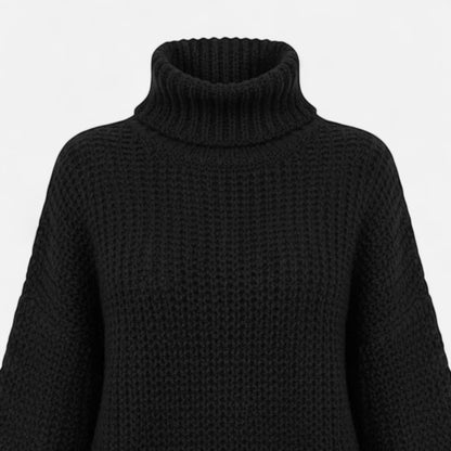 Jersey de cuello alto para mujer de mezcla de lana - Prenda clásica de punto para otoño, invierno, el día a día y un estilo casual elegante