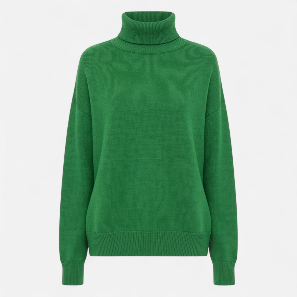 Dame Oversize Rullekravesweater I Uldblanding – Tyk Og Varm Strik Til Efterår, Vinter, Hverdagsbrug Og Smart Casual Stil