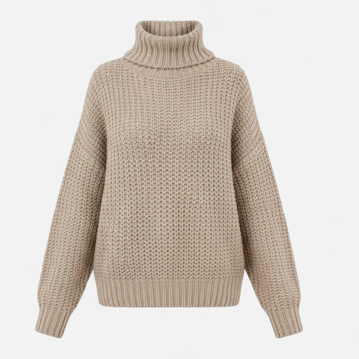 Jersey de cuello alto para mujer de mezcla de lana - Prenda clásica de punto para otoño, invierno, el día a día y un estilo casual elegante