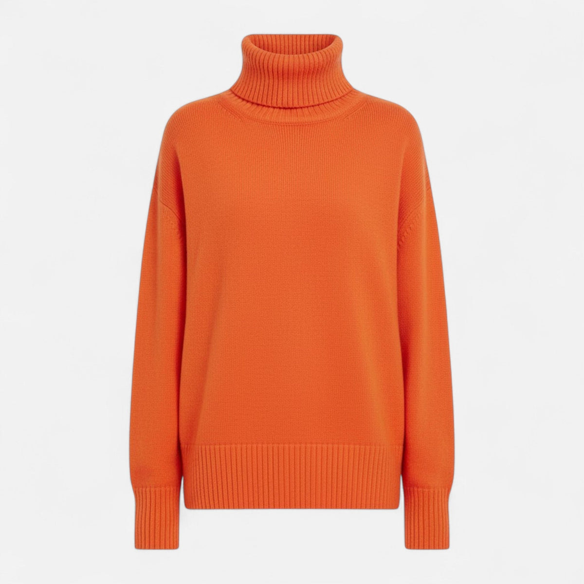 Dame Oversize Rullekravesweater I Uldblanding – Tyk Og Varm Strik Til Efterår, Vinter, Hverdagsbrug Og Smart Casual Stil