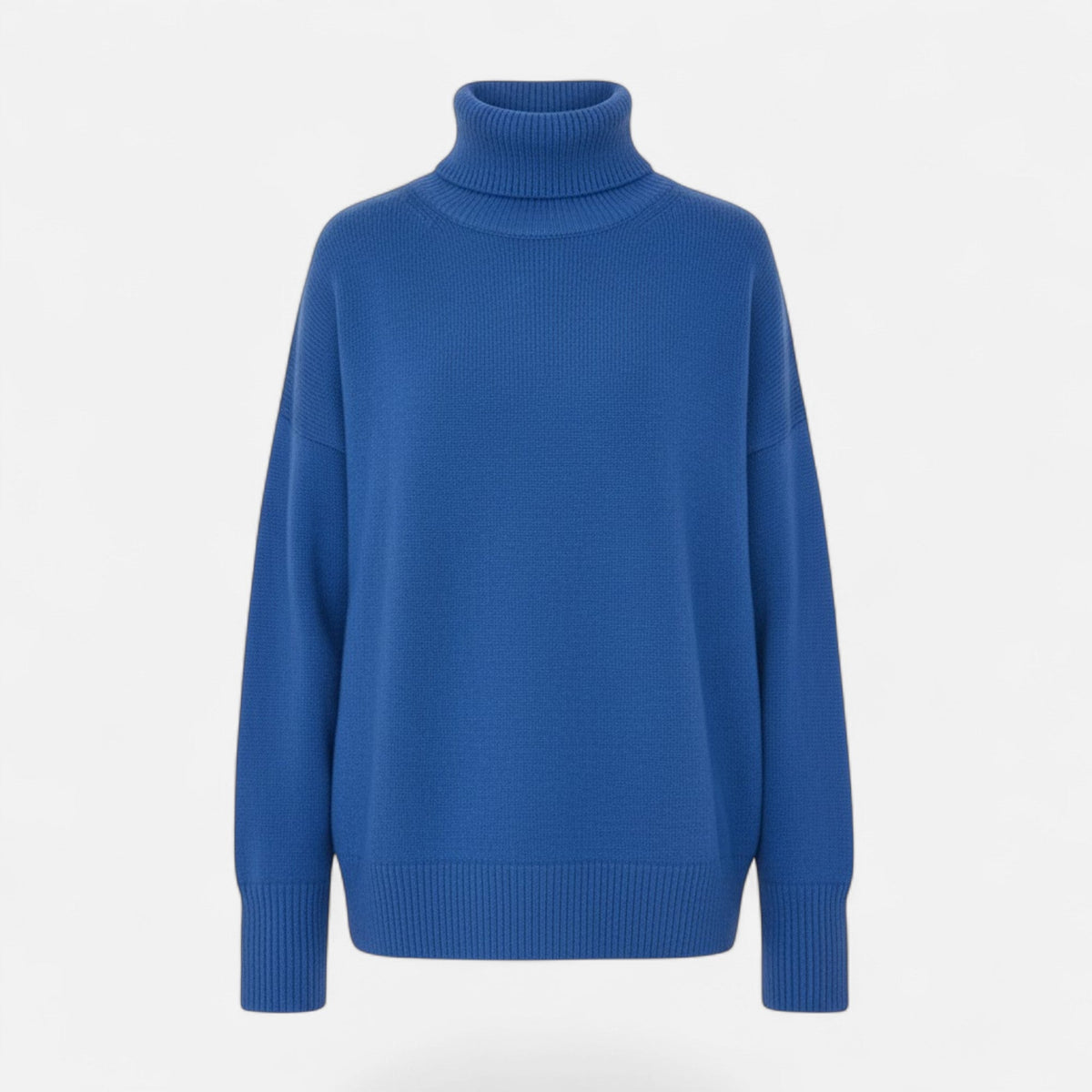 Dame Oversize Rullekravesweater I Uldblanding – Tyk Og Varm Strik Til Efterår, Vinter, Hverdagsbrug Og Smart Casual Stil