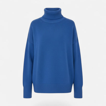Dame Oversize Rullekravesweater I Uldblanding – Tyk Og Varm Strik Til Efterår, Vinter, Hverdagsbrug Og Smart Casual Stil