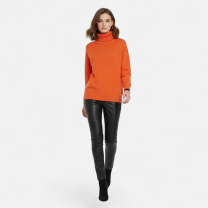 Dame Oversize Rullekravesweater I Uldblanding – Tyk Og Varm Strik Til Efterår, Vinter, Hverdagsbrug Og Smart Casual Stil