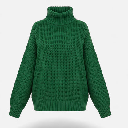 Jersey de cuello alto para mujer de mezcla de lana - Prenda clásica de punto para otoño, invierno, el día a día y un estilo casual elegante