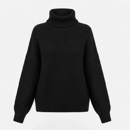 Jersey de cuello alto para mujer de mezcla de lana - Prenda clásica de punto para otoño, invierno, el día a día y un estilo casual elegante