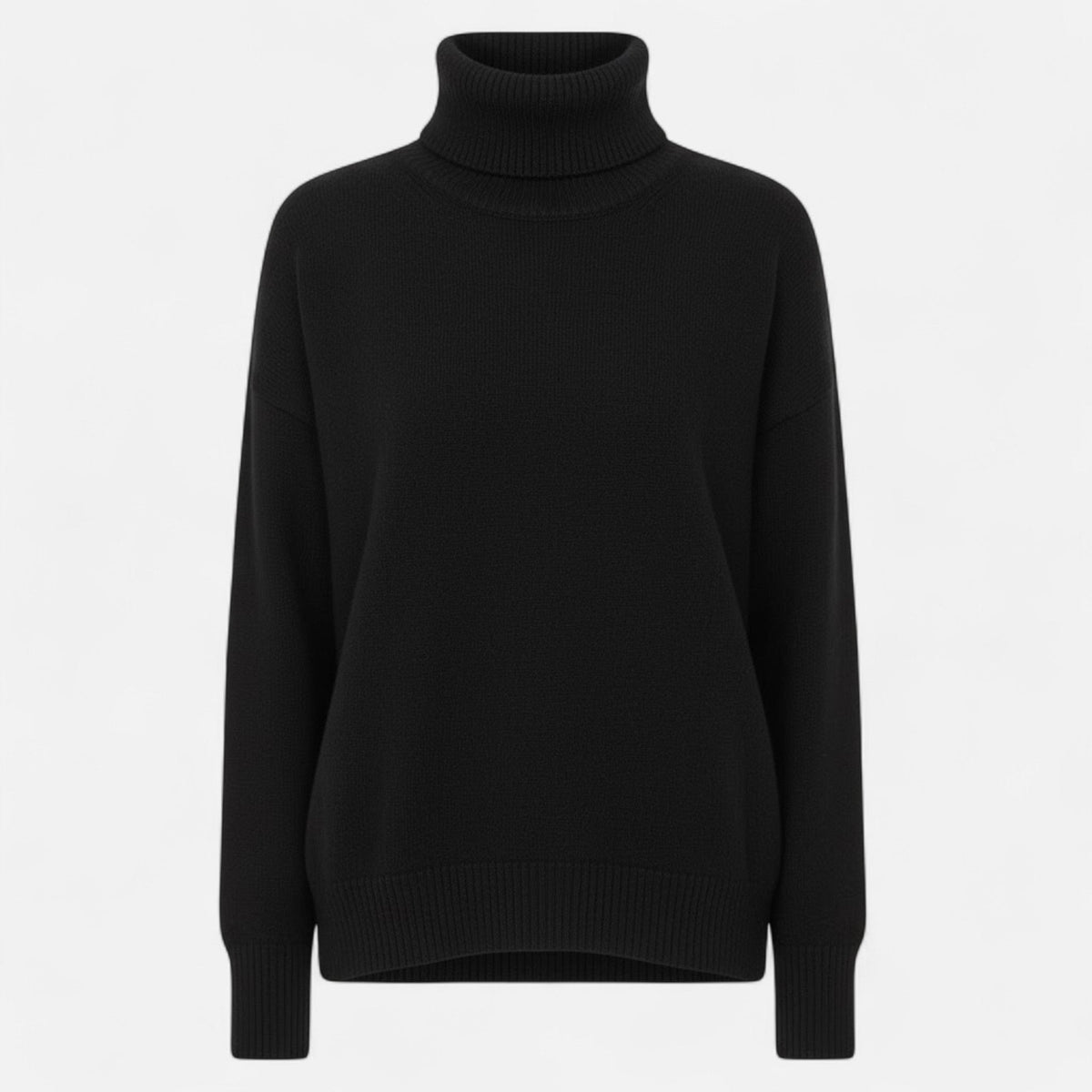 Dame Oversize Rullekravesweater I Uldblanding – Tyk Og Varm Strik Til Efterår, Vinter, Hverdagsbrug Og Smart Casual Stil