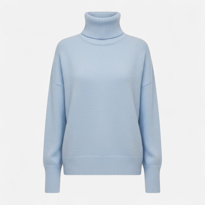Dame Oversize Rullekravesweater I Uldblanding – Tyk Og Varm Strik Til Efterår, Vinter, Hverdagsbrug Og Smart Casual Stil