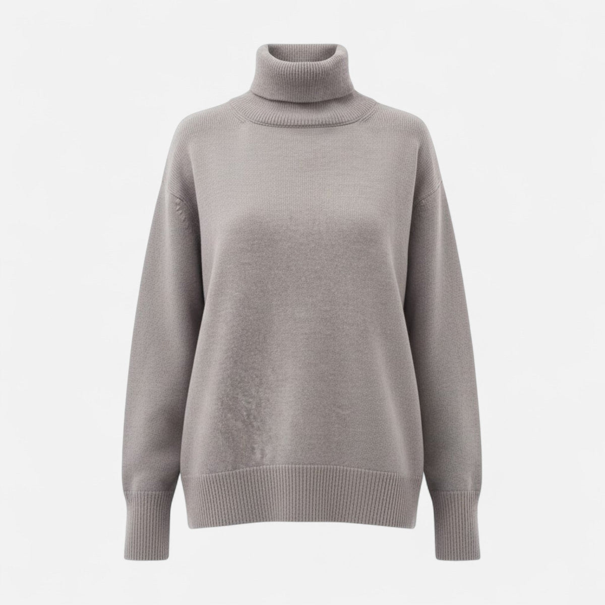 Dame Oversize Rullekravesweater I Uldblanding – Tyk Og Varm Strik Til Efterår, Vinter, Hverdagsbrug Og Smart Casual Stil
