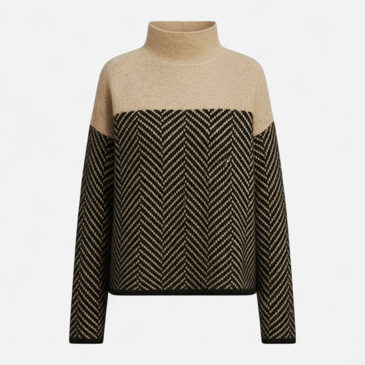 Jersey de cuello alto para mujer de lana - Prenda clásica y cálida de punto para otoño, invierno, el día a día y un estilo casual elegante