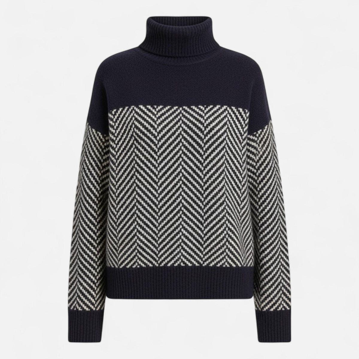 Jersey de cuello alto para mujer de lana - Prenda clásica y cálida de punto para otoño, invierno, el día a día y un estilo casual elegante