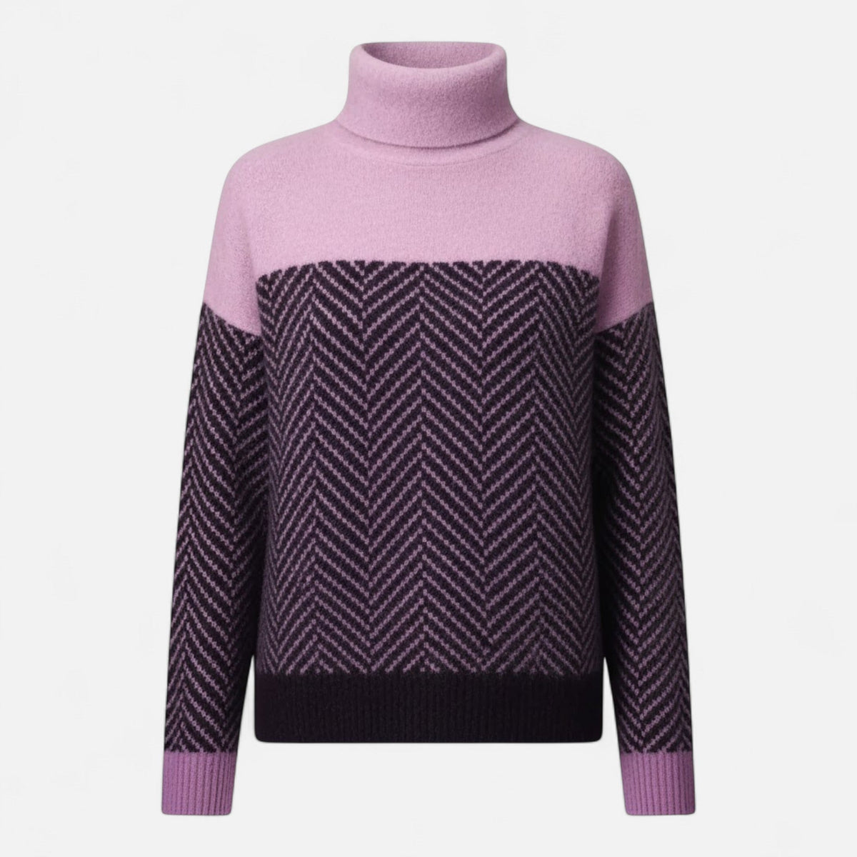 Jersey de cuello alto para mujer de lana - Prenda clásica y cálida de punto para otoño, invierno, el día a día y un estilo casual elegante
