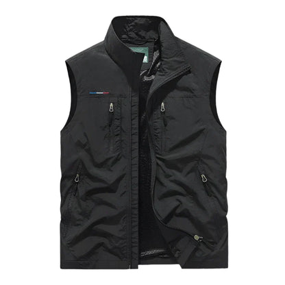 Chaleco clásico con cremallera para hombre - Chaleco elegante y práctico para primavera, otoño, el día a día y un estilo smart casual