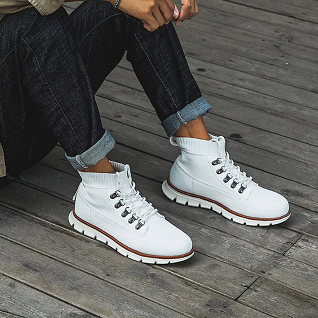 Sneakers high-top respirabili pentru bărbați, din plasă – pantofi ușori și susținători pentru utilizare zilnică, timp liber și stil relaxat