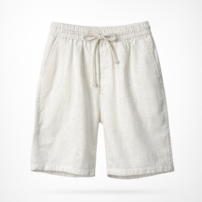 Herre Hørblandede Shorts Med Snøretalje Og Afslappet Pasform – Stilfulde Sommershorts Til Ferie, Strand, Fritid Og Hverdagsbrug