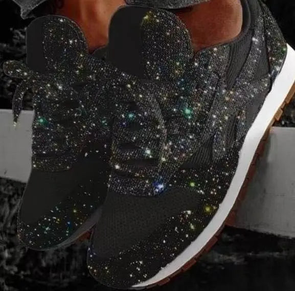 Women's Glitter Slip-On Sneakers with Bunny Ears – Comfortable Casual Shoes with Flexible Soles for Everyday Wear and Festive Occasions