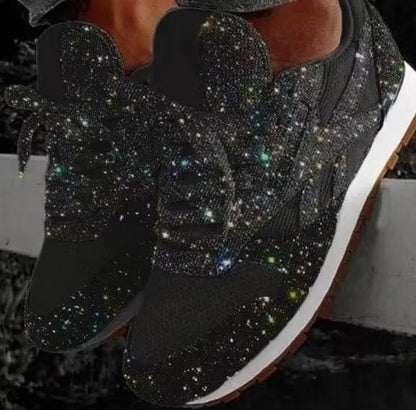 Women's Glitter Slip-On Sneakers with Bunny Ears – Comfortable Casual Shoes with Flexible Soles for Everyday Wear and Festive Occasions