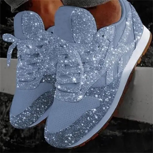 Women's Glitter Slip-On Sneakers with Bunny Ears – Comfortable Casual Shoes with Flexible Soles for Everyday Wear and Festive Occasions
