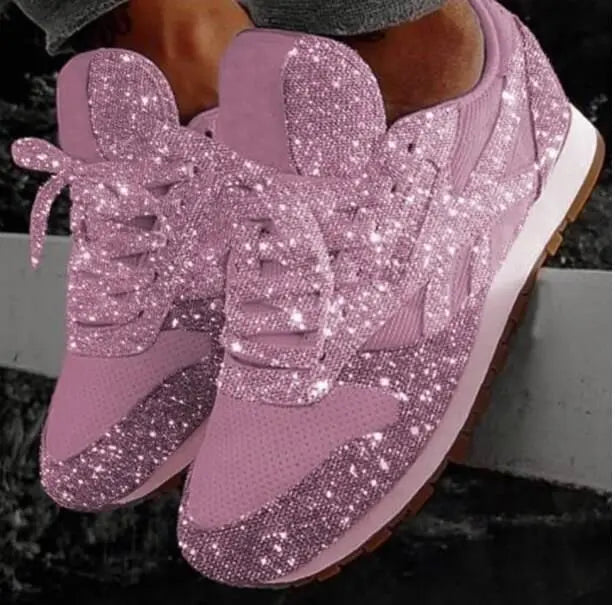 Women's Glitter Slip-On Sneakers with Bunny Ears – Comfortable Casual Shoes with Flexible Soles for Everyday Wear and Festive Occasions