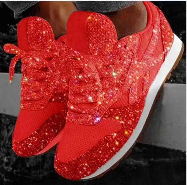 Women's Glitter Slip-On Sneakers with Bunny Ears – Comfortable Casual Shoes with Flexible Soles for Everyday Wear and Festive Occasions