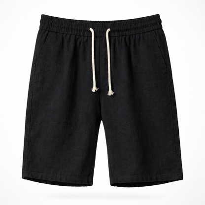 Herre Hørblandede Shorts Med Snøretalje Og Afslappet Pasform – Stilfulde Sommershorts Til Ferie, Strand, Fritid Og Hverdagsbrug