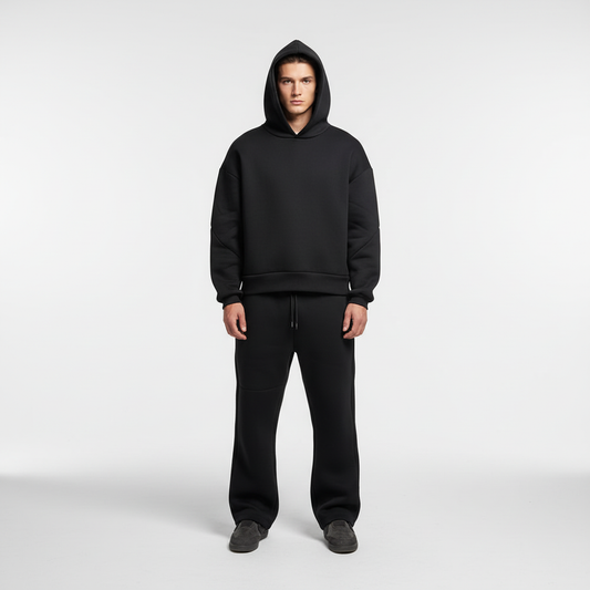 Men's Relaxed Hooded Tracksuit – Breathable Oversized Two-Piece Set for Fitness and Everyday Wear