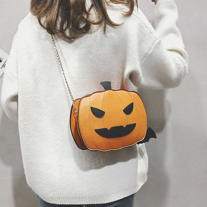 Dame Halloween-crossbody-taske Med Græskarfigur – Festlig Taske Med Kæderem Til Halloween, Fest Og Særlige Anledninger