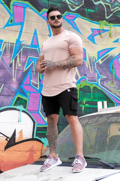 Herre Longline T-Shirt i Athletic Fit med Stretch Komfort
