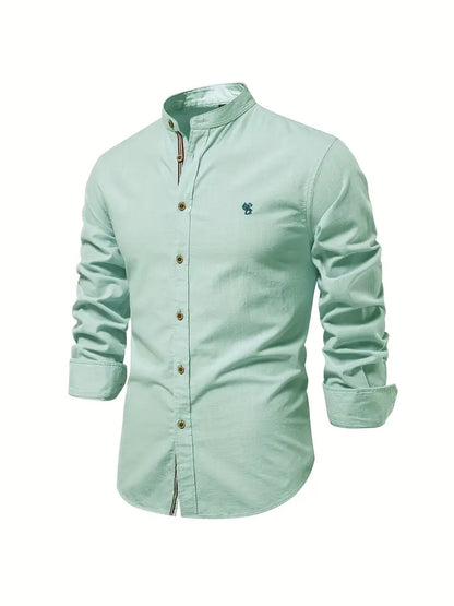 Herre Skjorte Med Mandarin Krave Til Smart Casual Stil