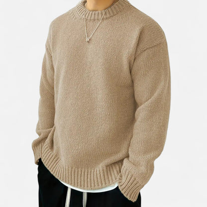 Men's Solid-Color Crew-Neck Pullover – Classic Sweater for Autumn, Winter, Everyday Wear and Smart Casual Style