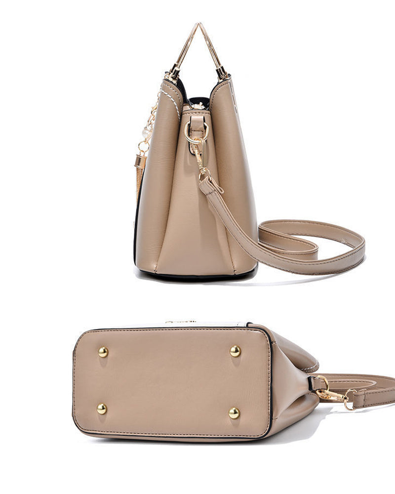 Bolso grande de mano para mujer de cuero sintético con correa ajustable y varios bolsillos – Tote espacioso para trabajo, viajes, compras y uso diario