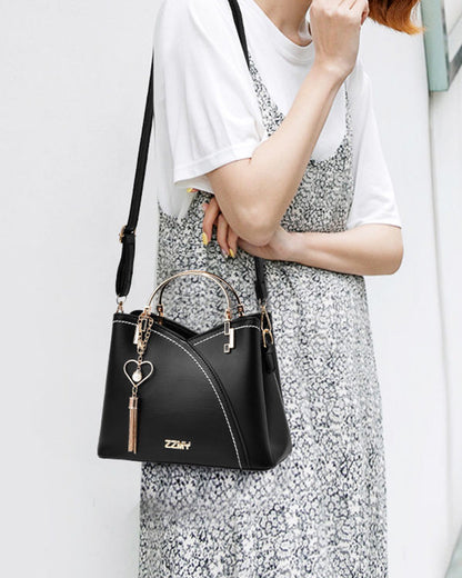 Bolso grande de mano para mujer de cuero sintético con correa ajustable y varios bolsillos – Tote espacioso para trabajo, viajes, compras y uso diario