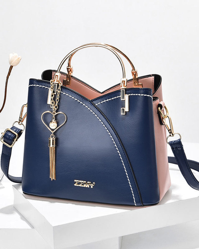 Bolso grande de mano para mujer de cuero sintético con correa ajustable y varios bolsillos – Tote espacioso para trabajo, viajes, compras y uso diario